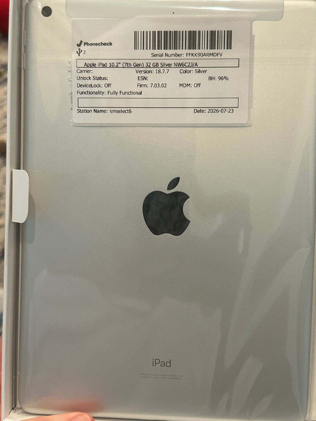 Excellent- PreOwned Apple iPad 7th Space Gray