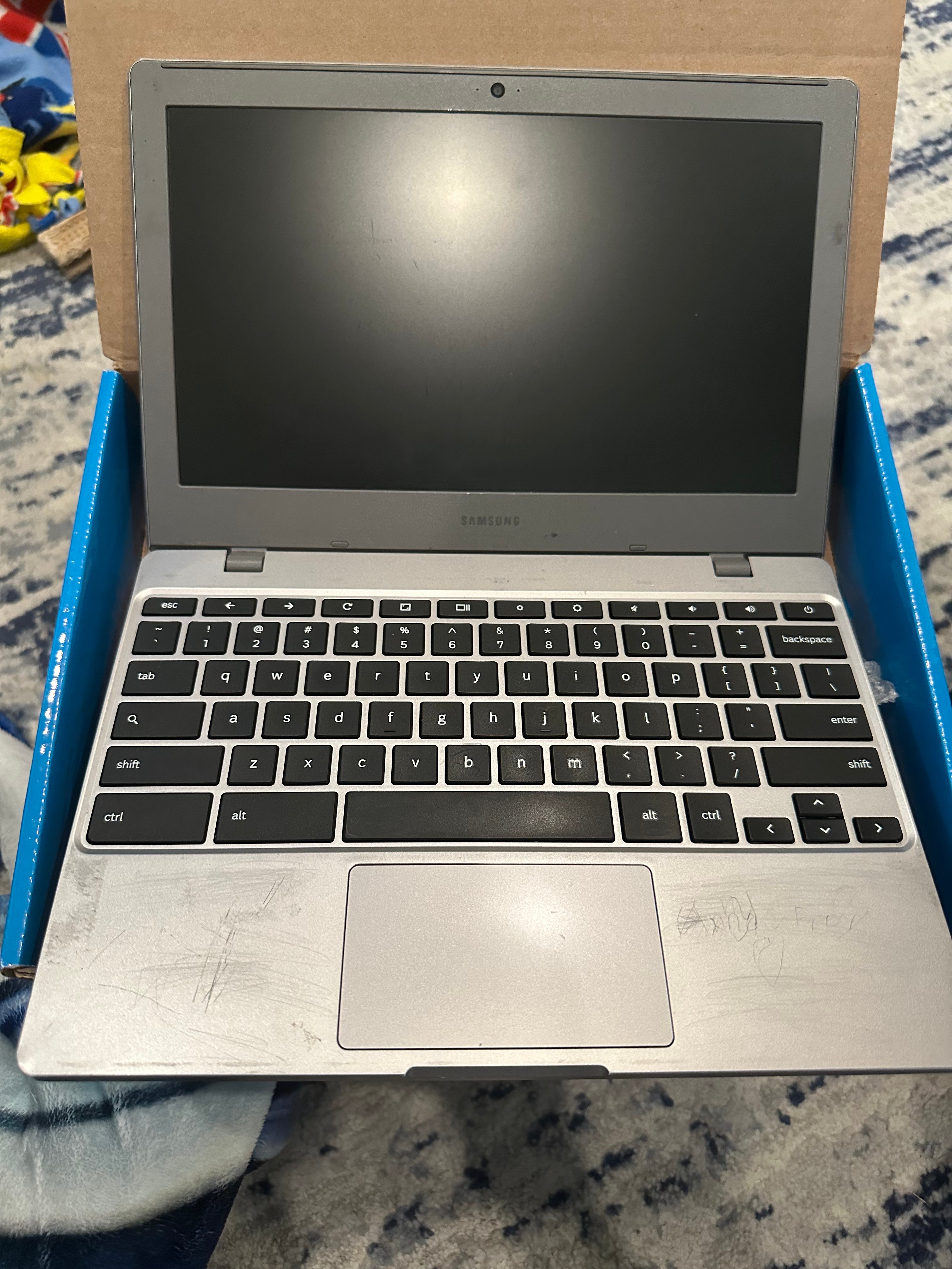 Used 11" Chromebook 4 - Student used -missing Bottom Case Base Rubber Feet Bumpers