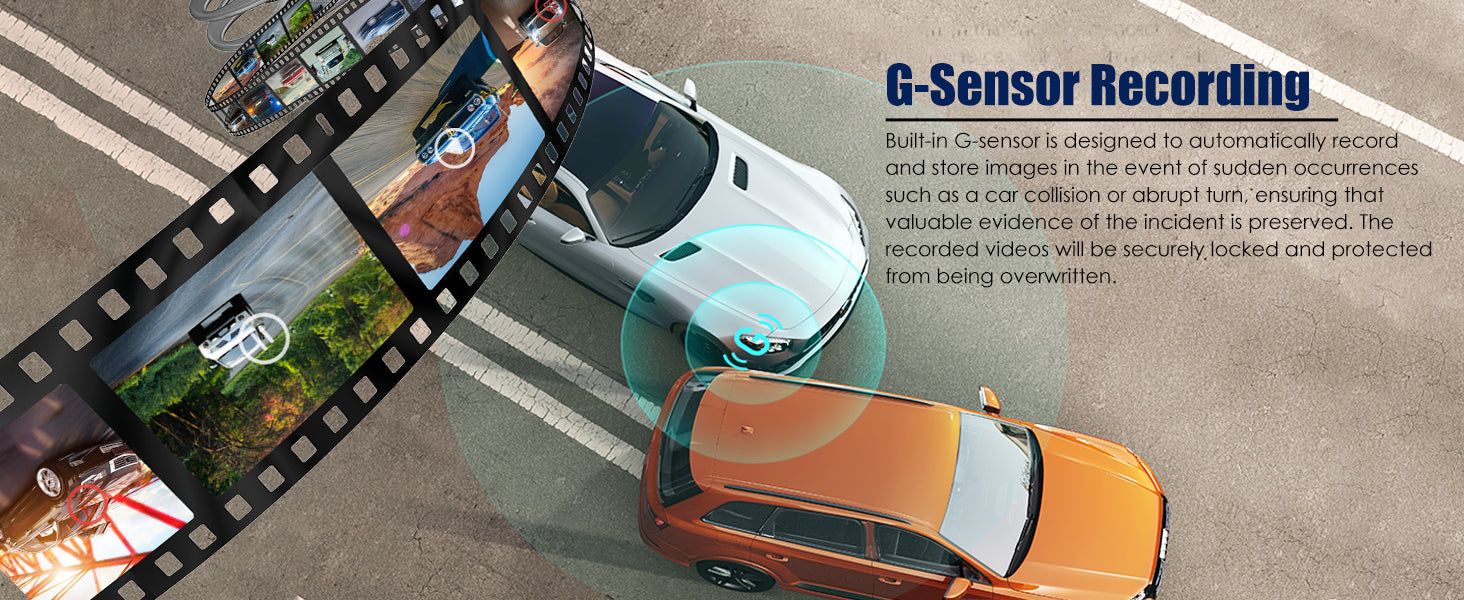 3 Channel Dash Cam, 1080P Dash Cam Front and Rear Inside