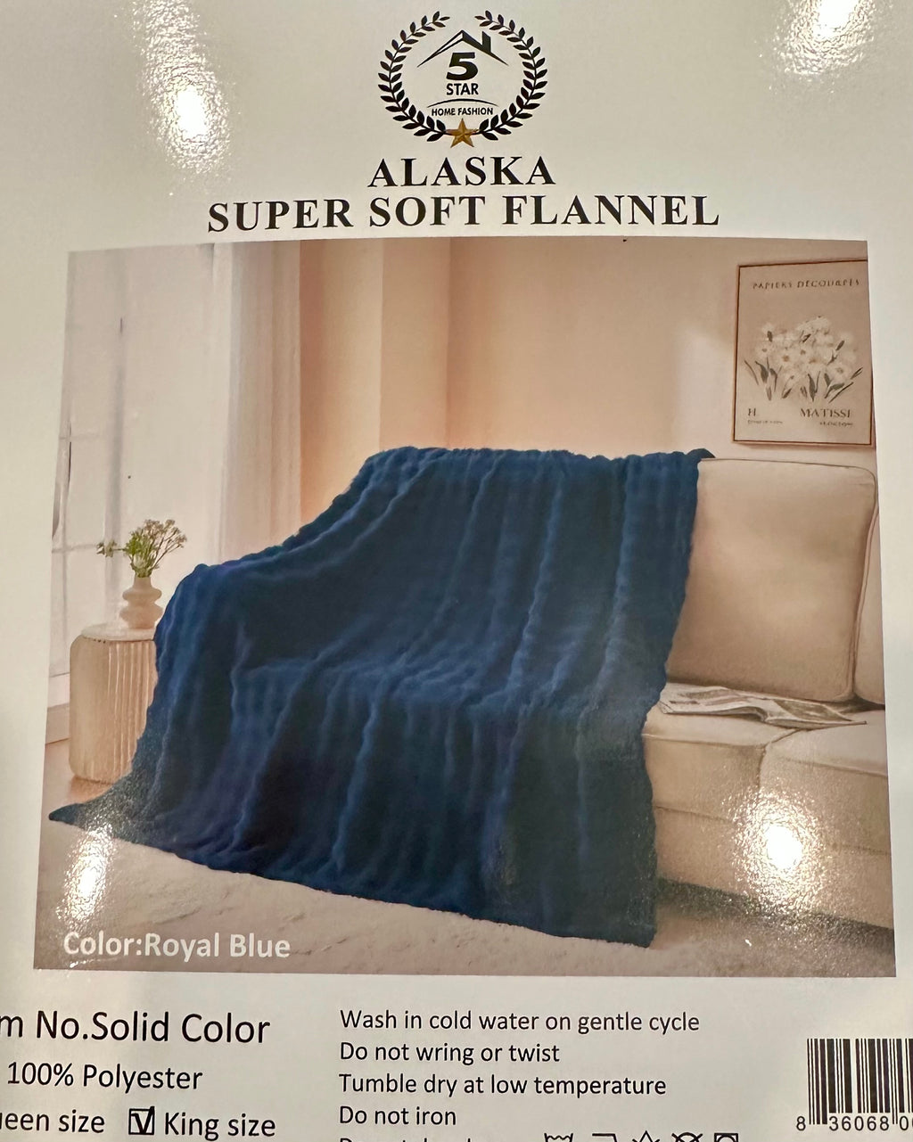 Alaska Super Soft Throw Blanket (King-Black)