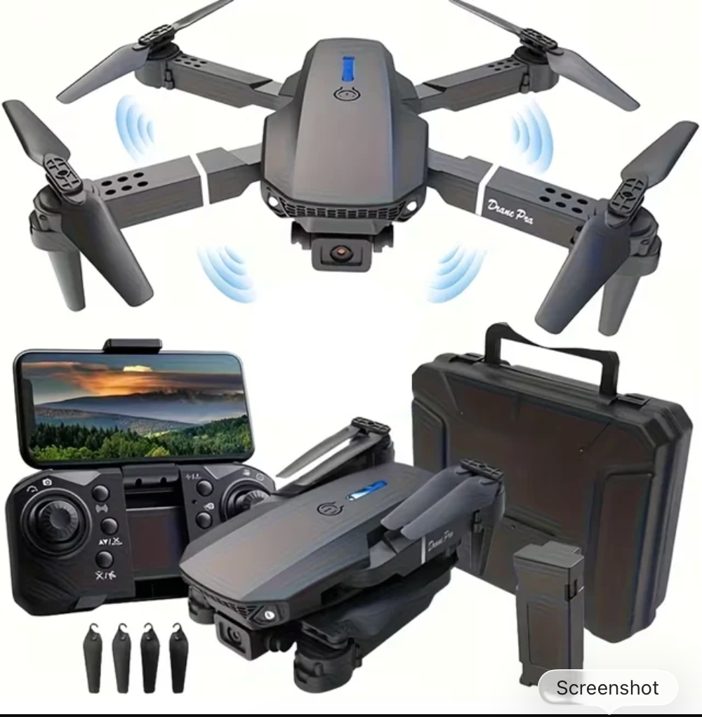 E88 Pro Foldable Drone — 4K Wide Angle Camera, WiFi FPV, Altitude Hold & Carrying Case Included