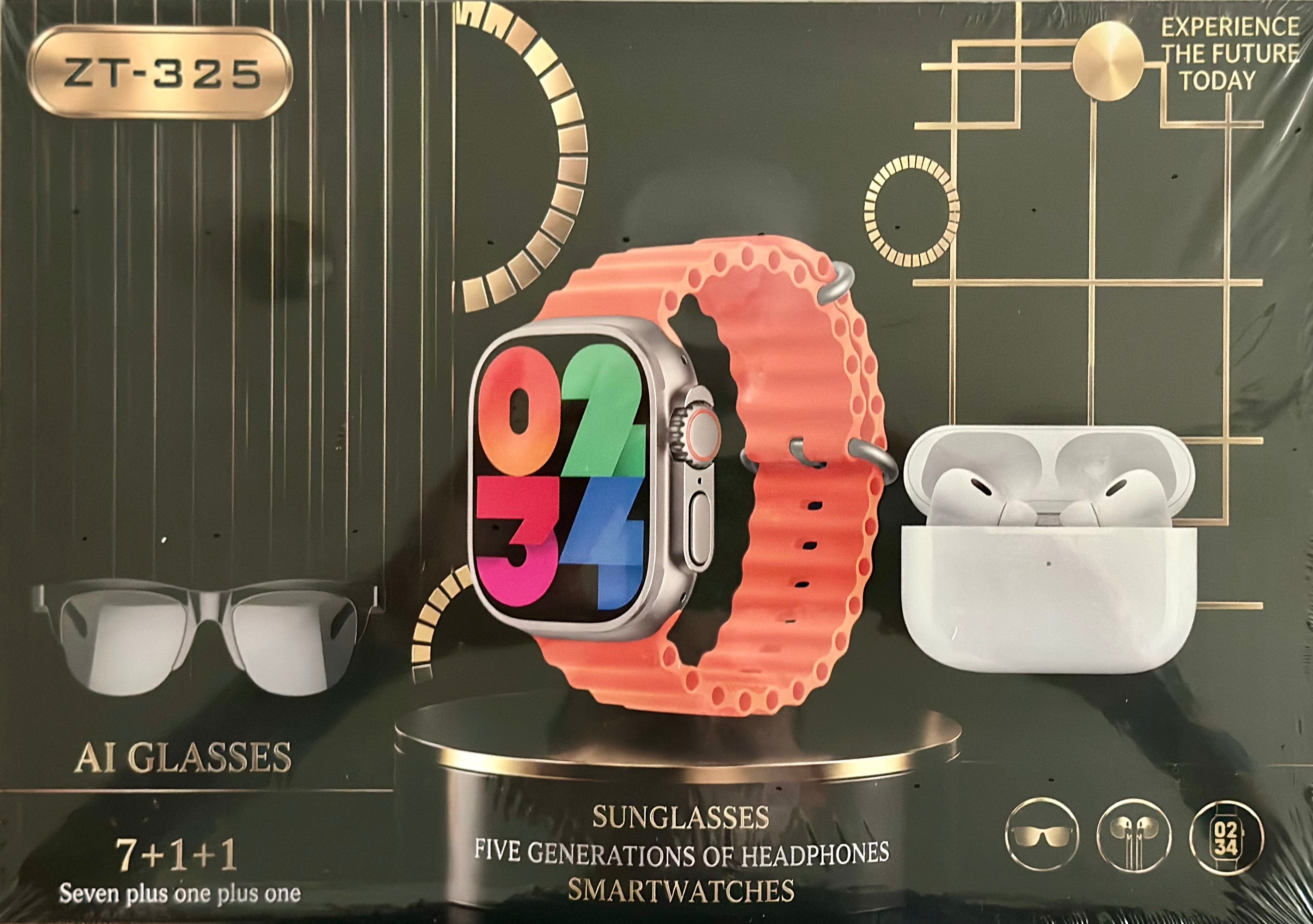 ZT-325 Smart Watch, AI Glasses and Ear Pods