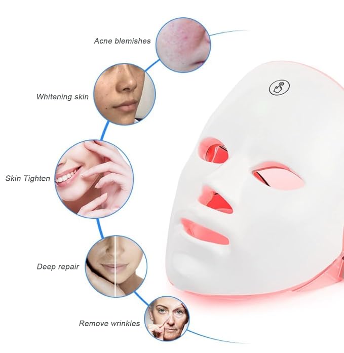 7-Color LED Light Therapy Face Mask,