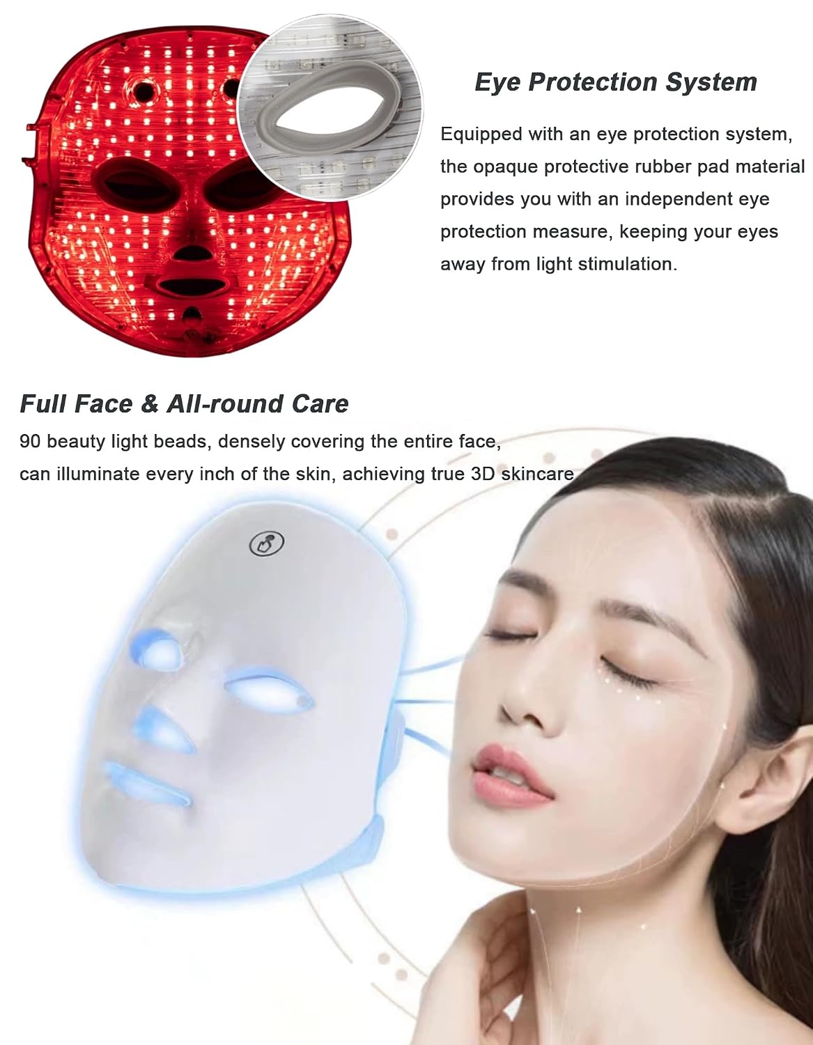 7-Color LED Light Therapy Face Mask,