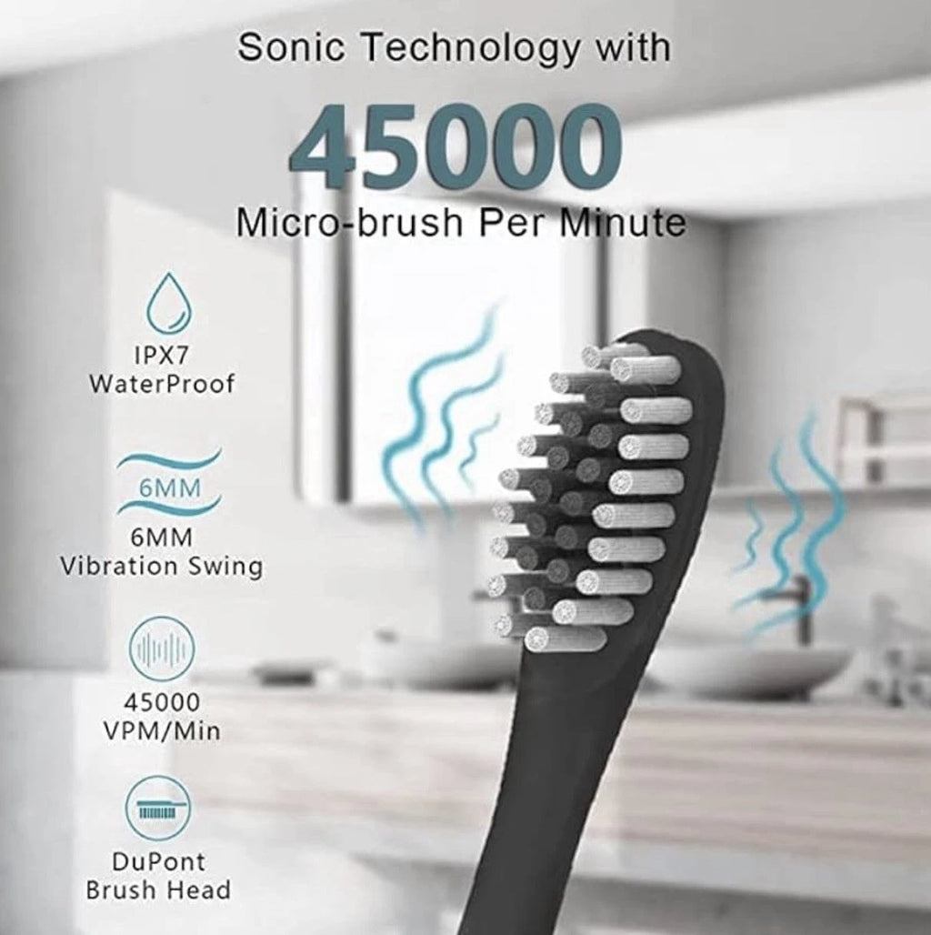IPX7 X-2 Sonic Toothbrush ZD-X2 Fast Charge 6-Speed Pink/Black (2pk)