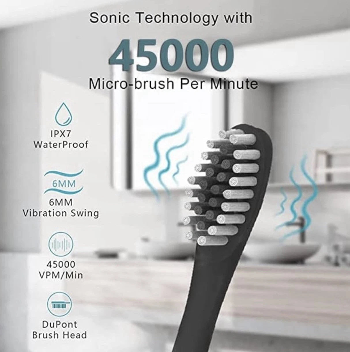 IPX7 X-2 Sonic Toothbrush ZD-X2 Fast Charge 6-Speed Pink/Black (2pk)