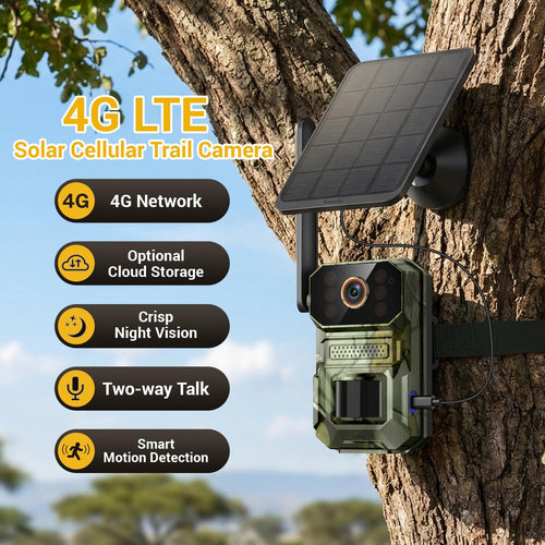 4G LTE Solar Trail Camera-1080P Full HD Video & Infrared Night Vision